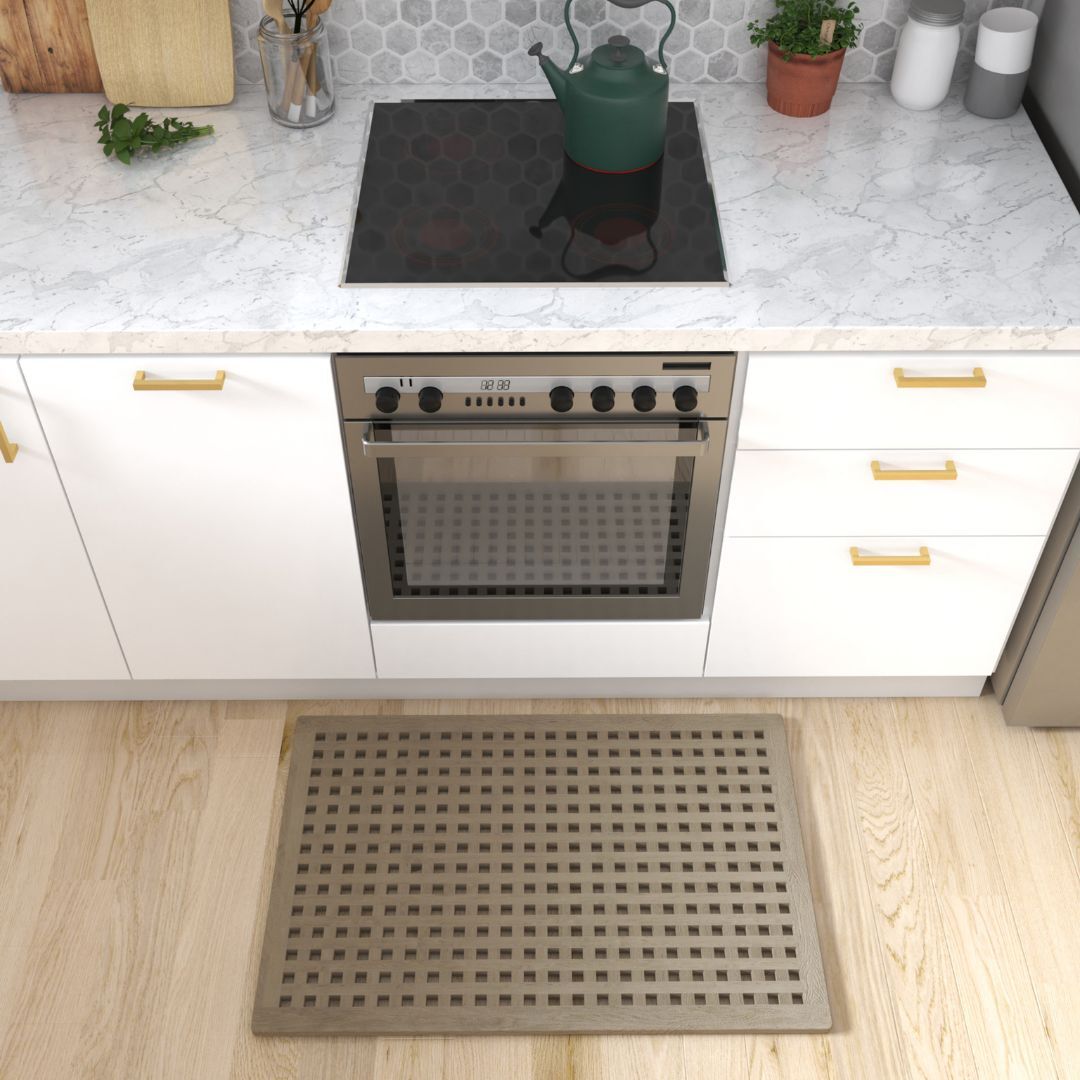 Teak wood kitchen mat.