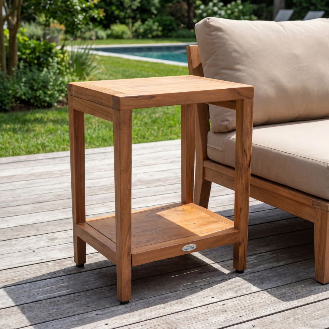 Teak wood side table.