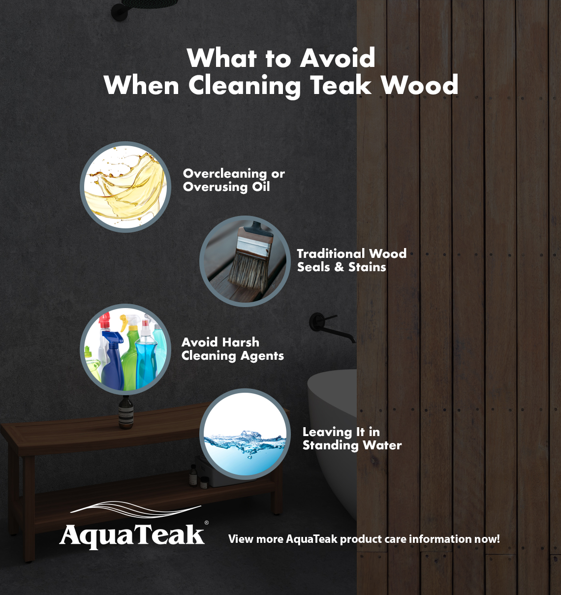 Teak Care 3 Easy Steps to Maintaining your Teak Shower Chair Aqua Teak