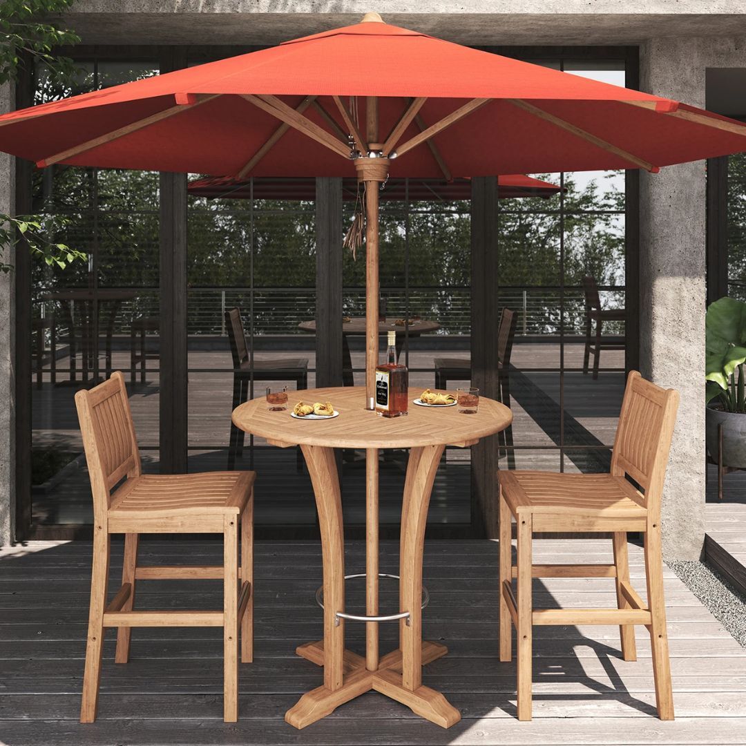 Teak wood high table.