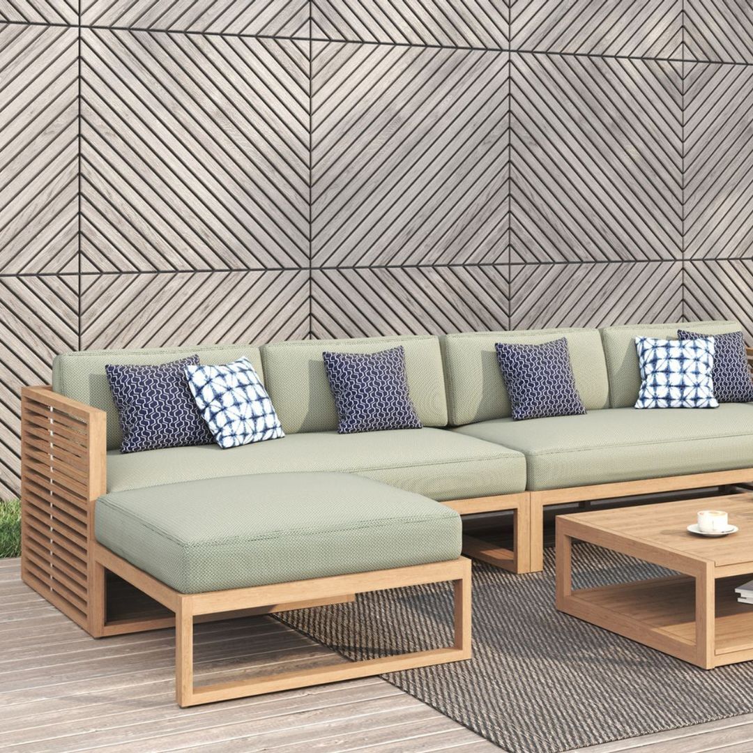 Outdoor teak wood furniture.