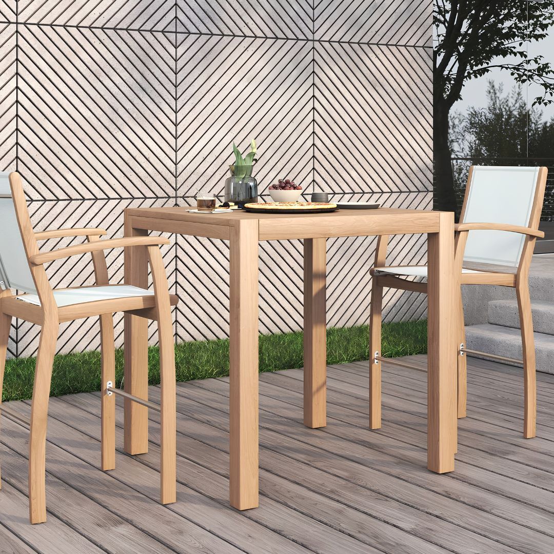 Outdoor teak wood dining set.