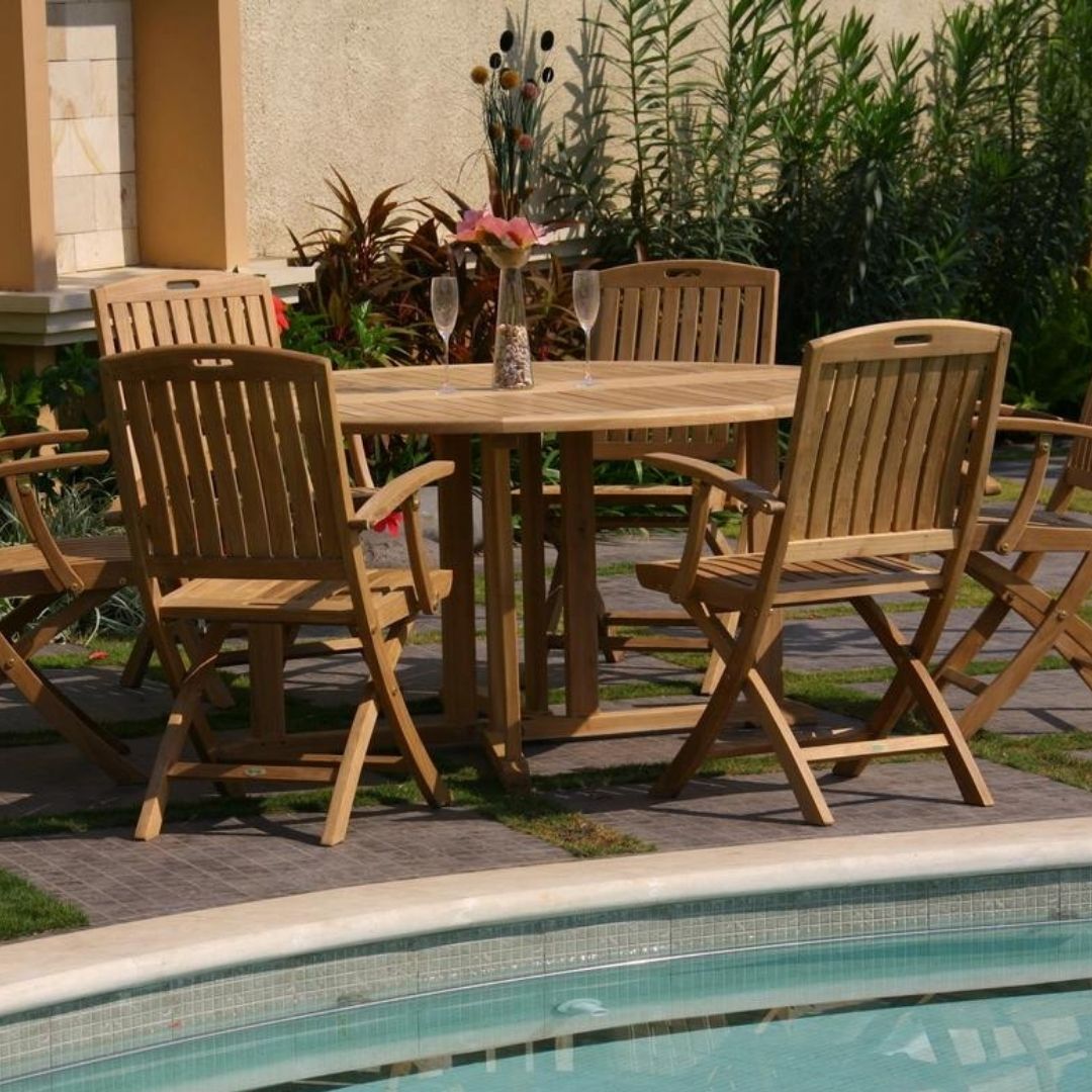 photo of teak dining table