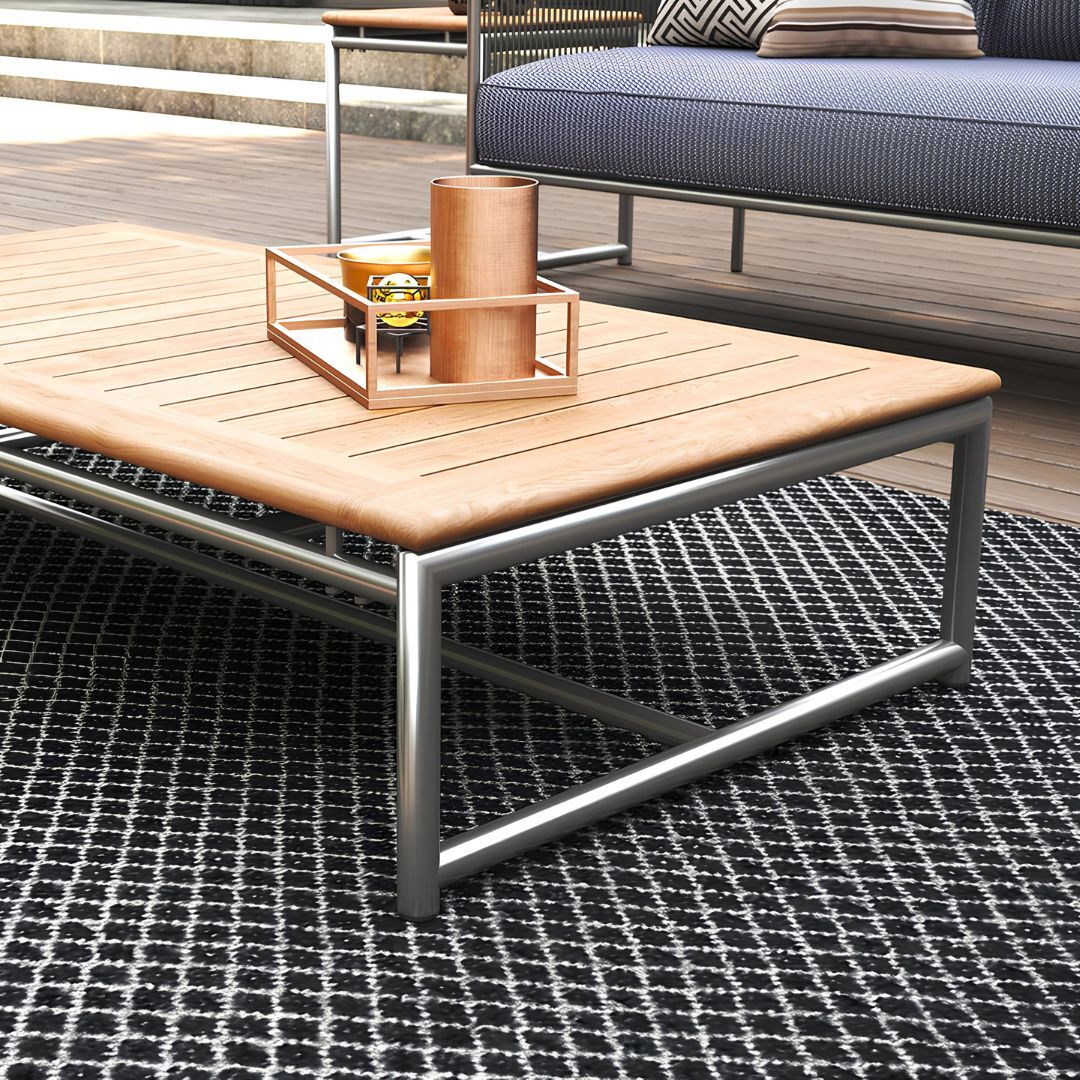 Teak wood coffee table.