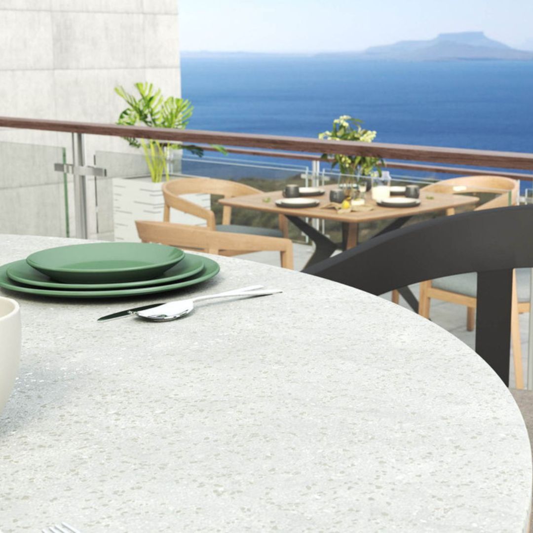 Outdoor dining table.